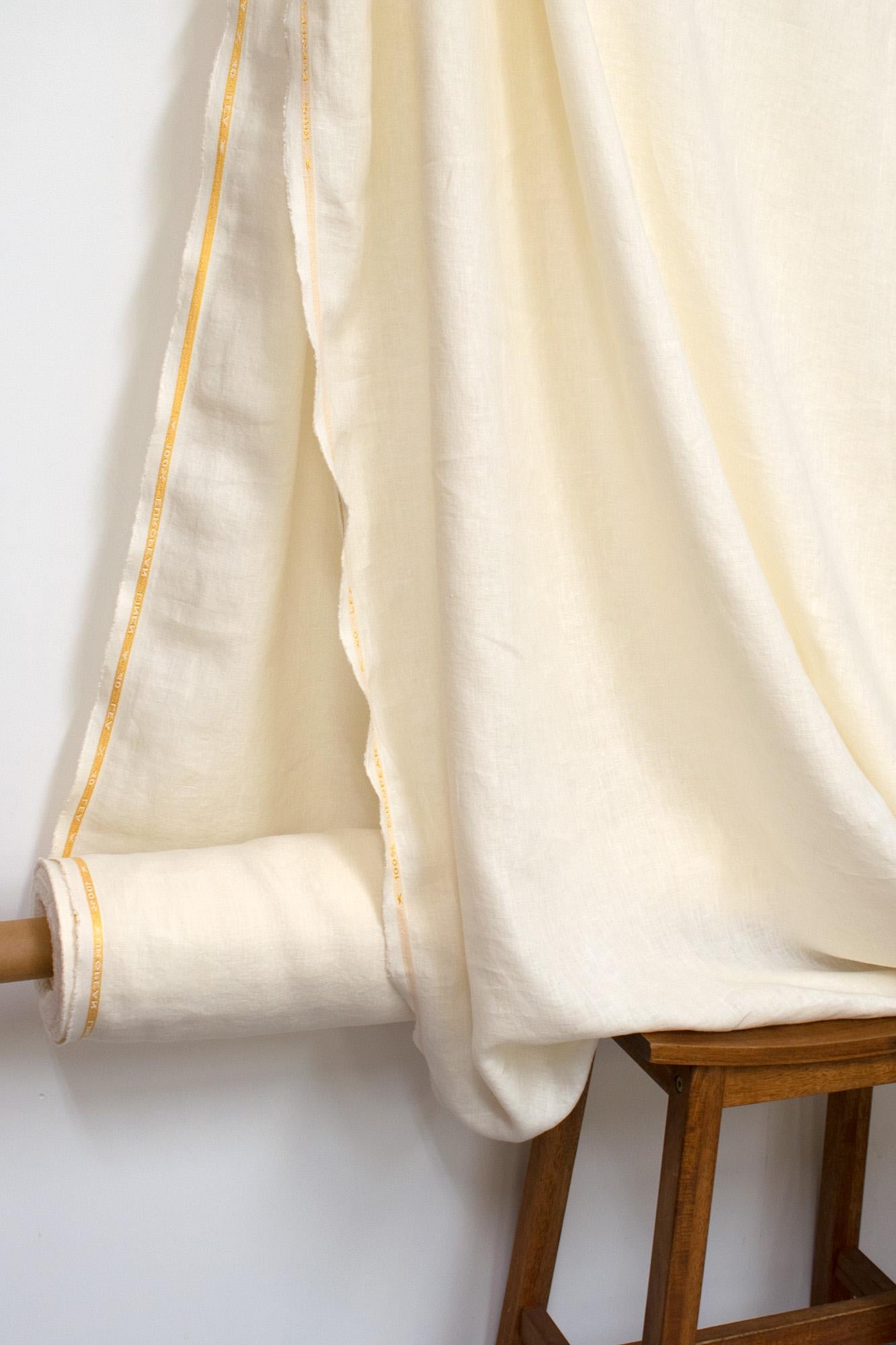 DEADSTOCK Shokunin Collection Orihimedaki Washed Linen - cream