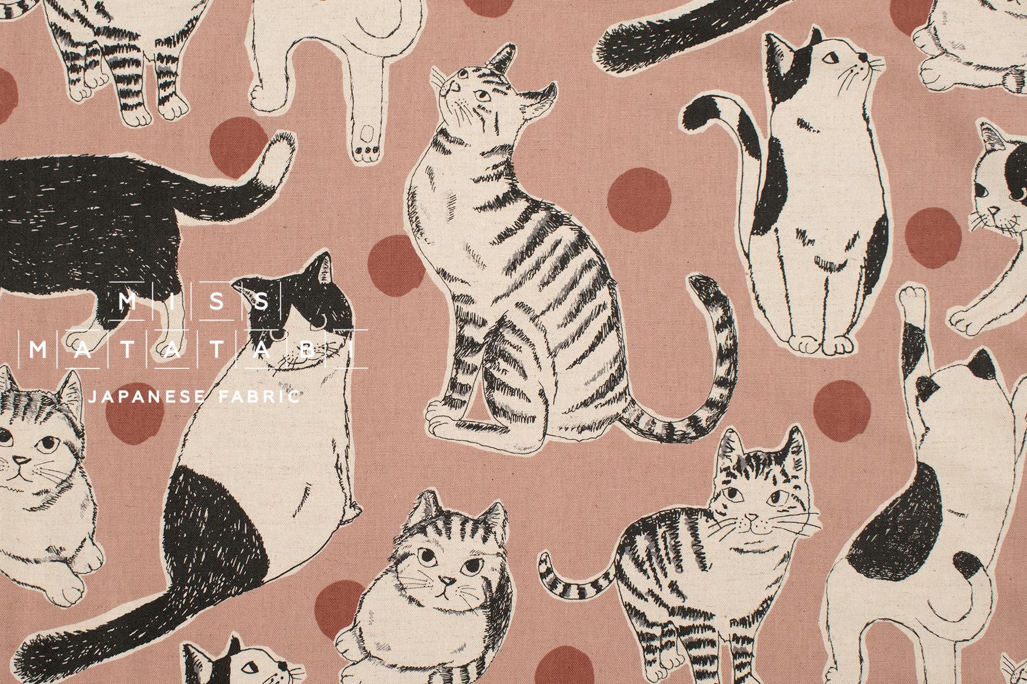 Japanese Fabric Sweet Kitty - pink - 50cm