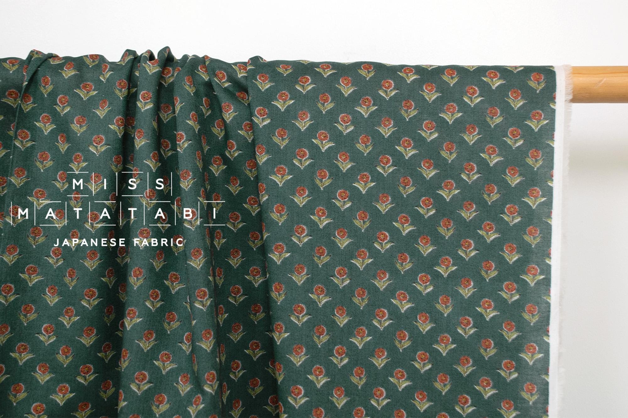 Japanese Fabric Arabella Floral - green - 50cm