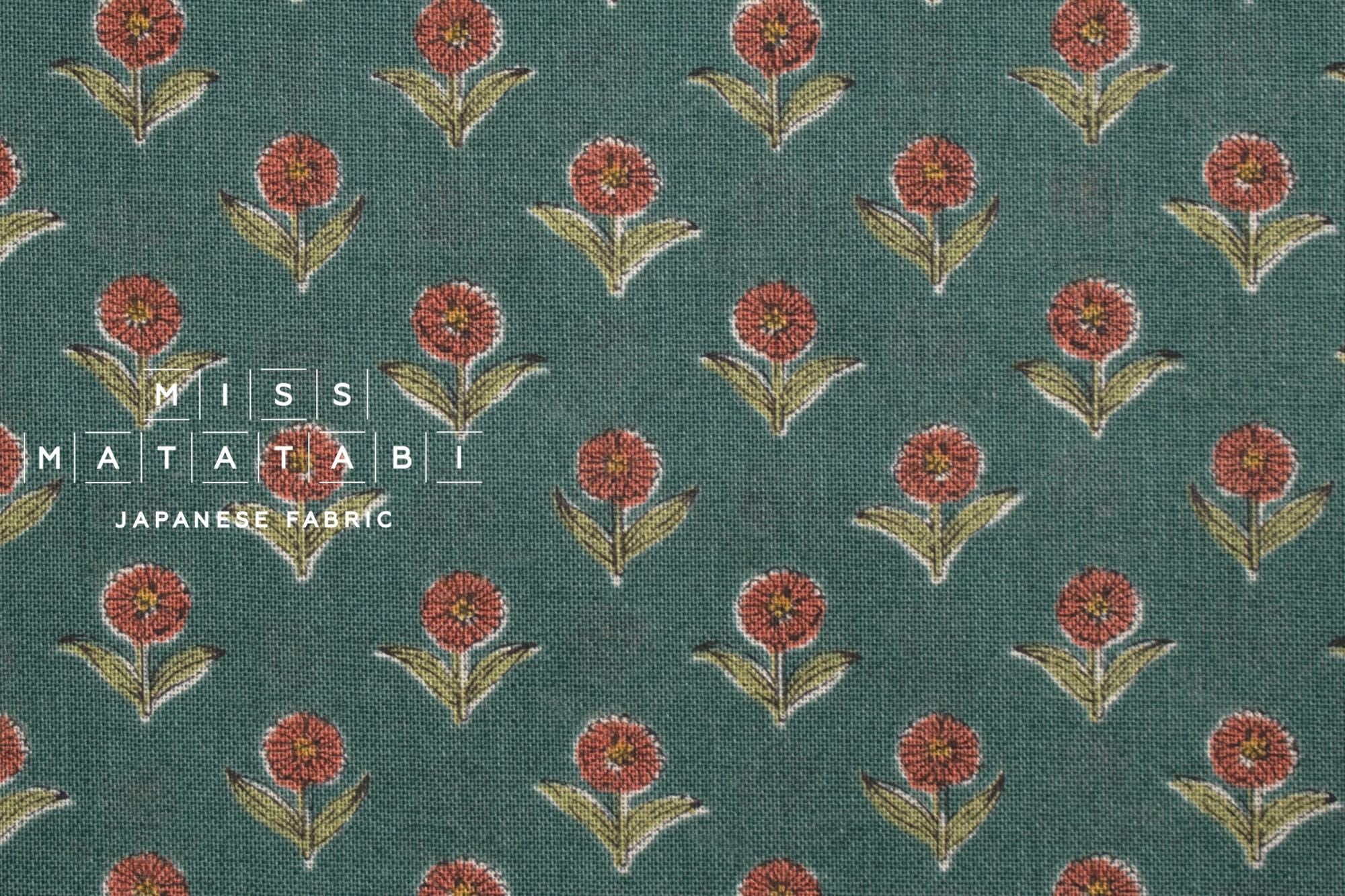 Japanese Fabric Arabella Floral - green - 50cm