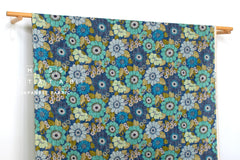 Japanese Fabric Sopo Retro Vintage Flowers - blue - 50cm