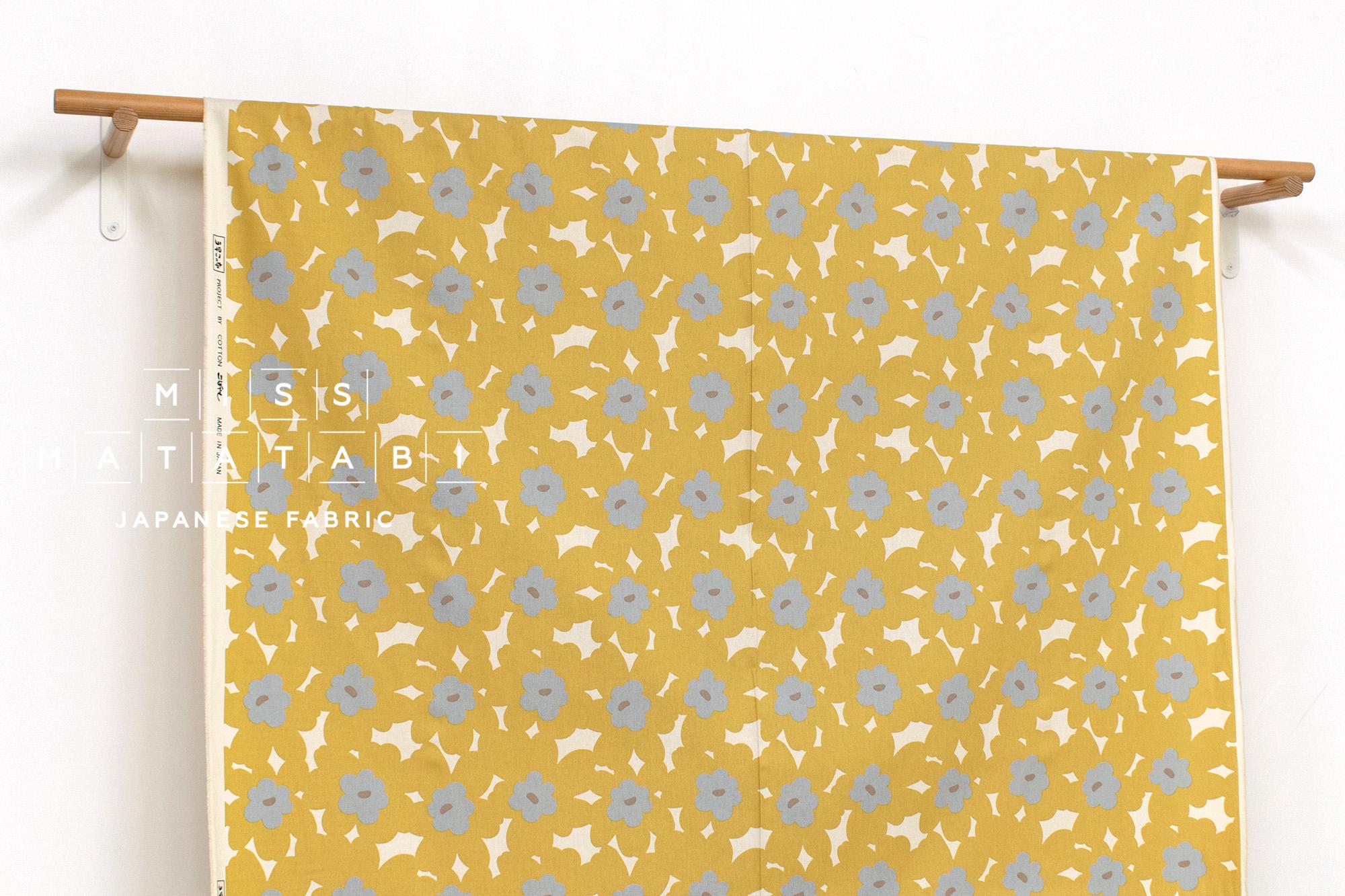 Japanese Fabric Akane Flowers - yellow - 50cm