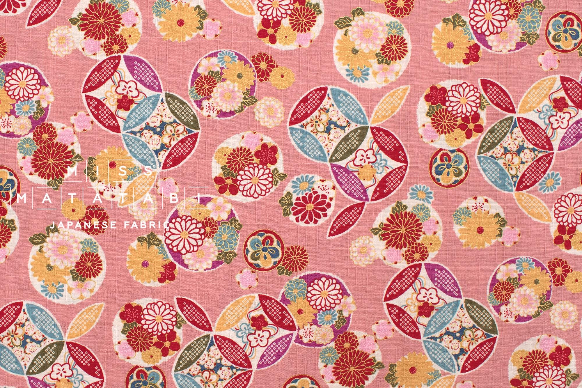 Japanese Fabric Shippo Ohana - pink - 50cm
