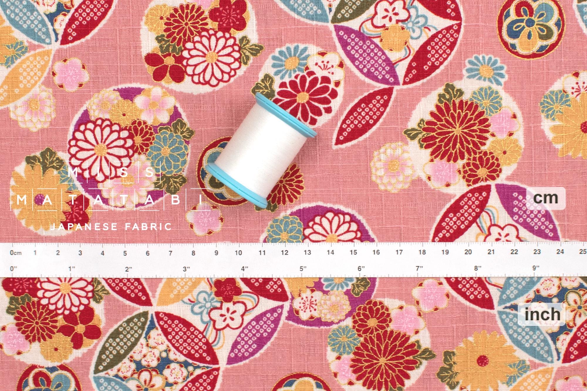 Japanese Fabric Shippo Ohana - pink - 50cm