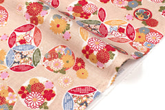 Japanese Fabric Shippo Ohana - beige - 50cm