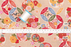 Japanese Fabric Shippo Ohana - beige - 50cm