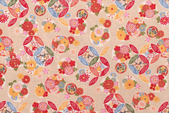Japanese Fabric Shippo Ohana - beige - 50cm