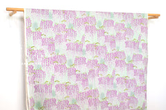 Japanese Fabric Fuji Wisteria Watercolor - green - 50cm