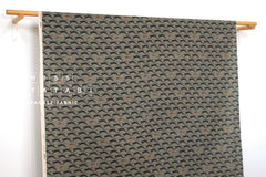 Japanese Fabric Neko Seigaiha Linen Blend - green grey - 50cm