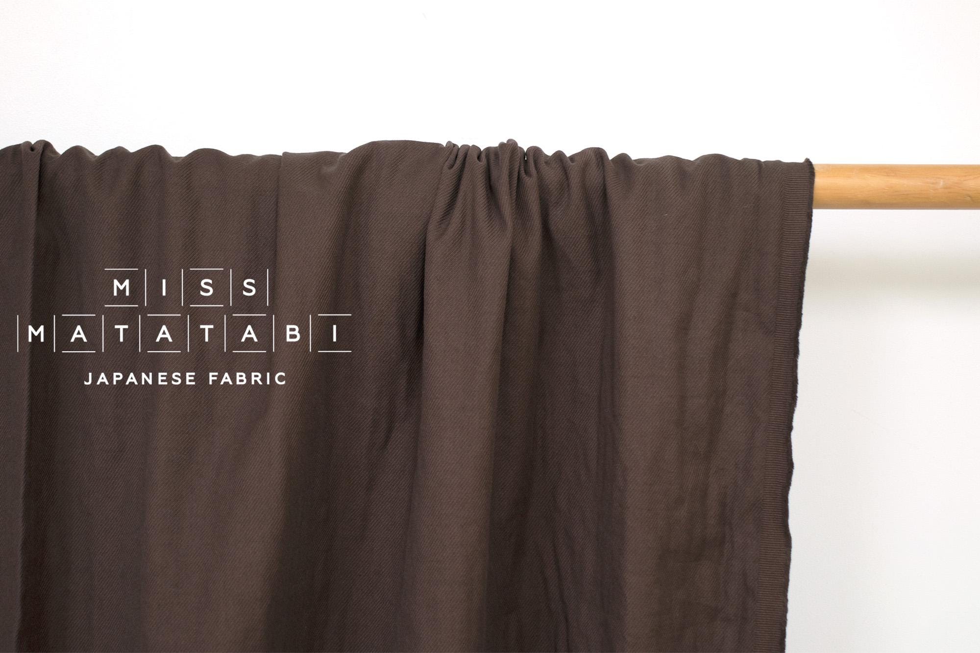 Japanese Fabric Cotton Solid Double Face Twill + Gauze - chocolate brown - 50cm