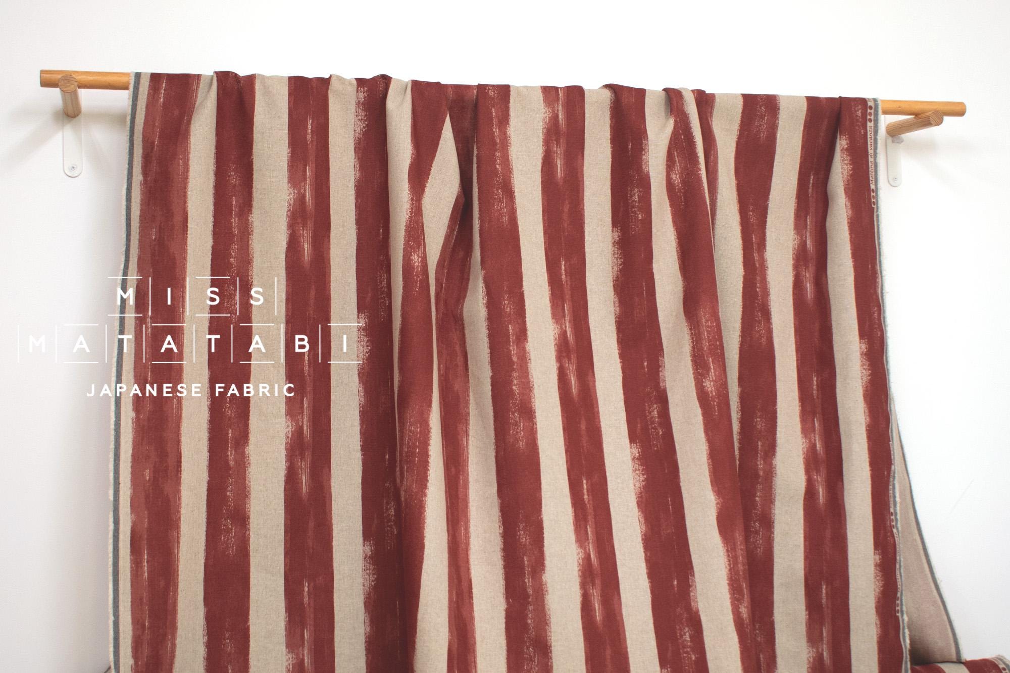 DEADSTOCK Japanese Fabric Mattina Di Vacanza Brushed Stripes - rust red - 50cm