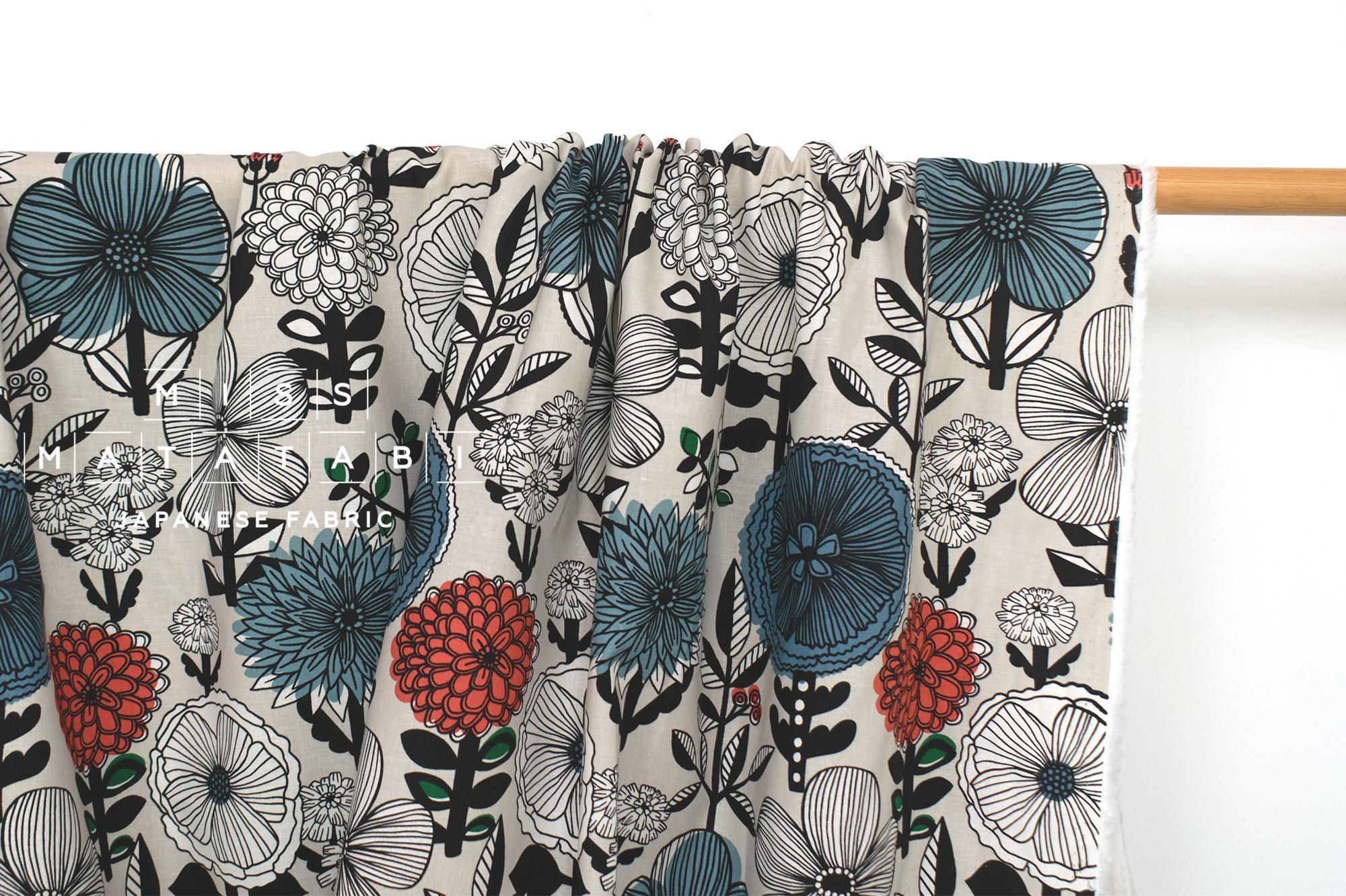 DEADSTOCK Japanese Fabric Mattina Di Vacanza Isla Floral II - A - 50cm
