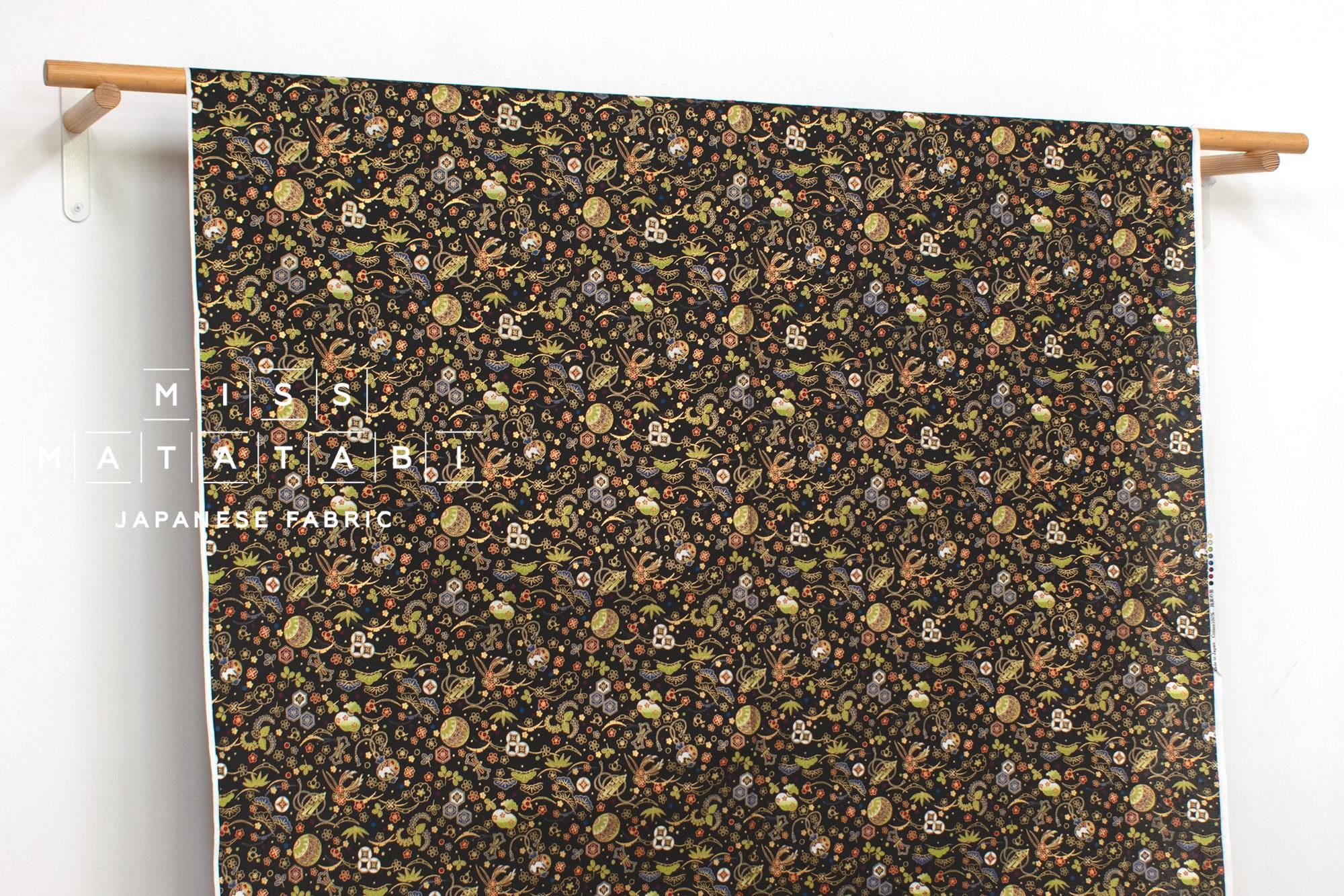 Japanese Fabric Traditional Series - 80 A black - 50cm