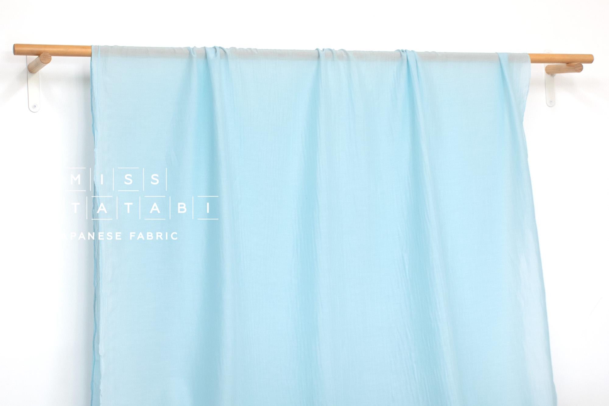 DEADSTOCK Japanese Fabric Shokunin Collection Azumadaki Cotton Silk Blend - sky blue - 50cm