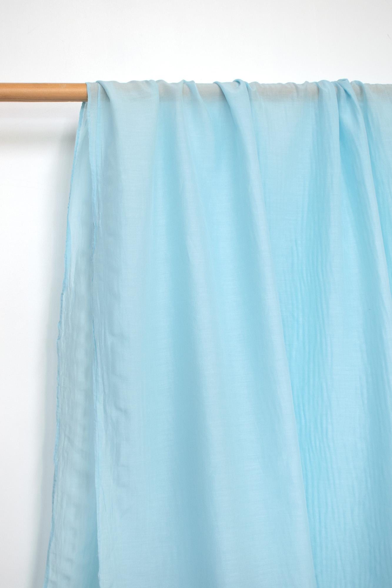DEADSTOCK Japanese Fabric Shokunin Collection Azumadaki Cotton Silk Blend - sky blue - 50cm