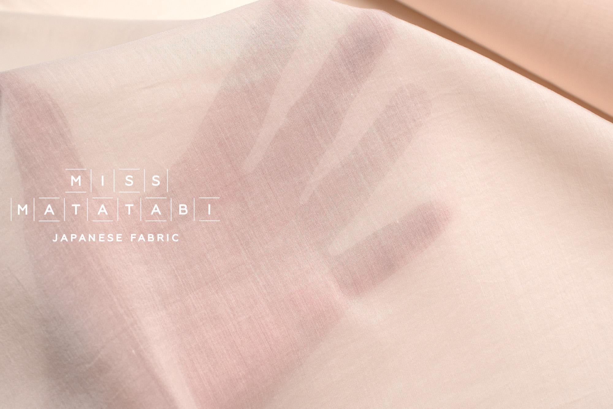 DEADSTOCK Japanese Fabric Shokunin Collection Azumadaki Cotton Silk Blend - pale apricot pink - 50cm