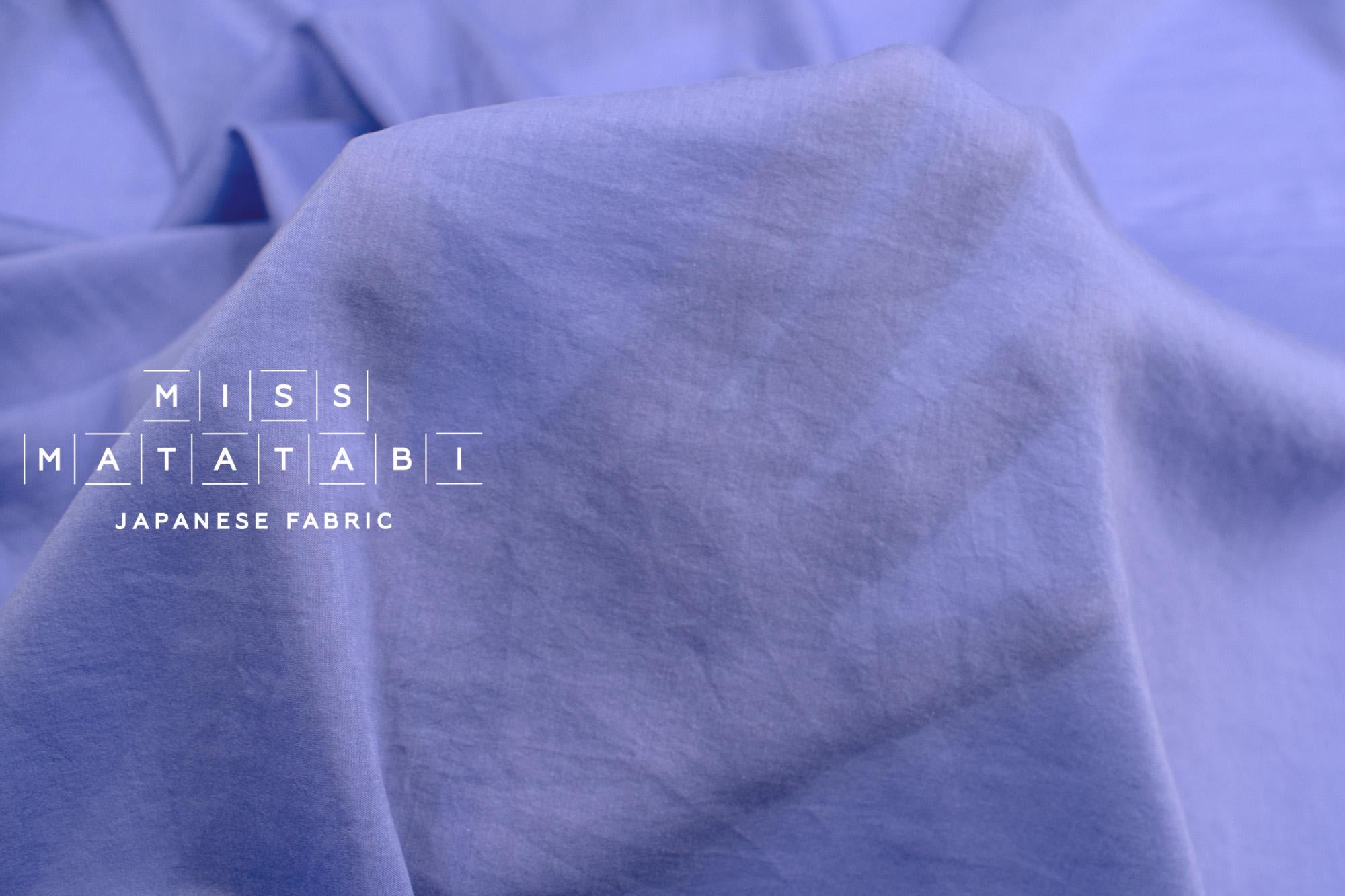 DEADSTOCK Japanese Fabric Shokunin Collection Azumadaki Cotton Silk Blend - periwinkle - 50cm