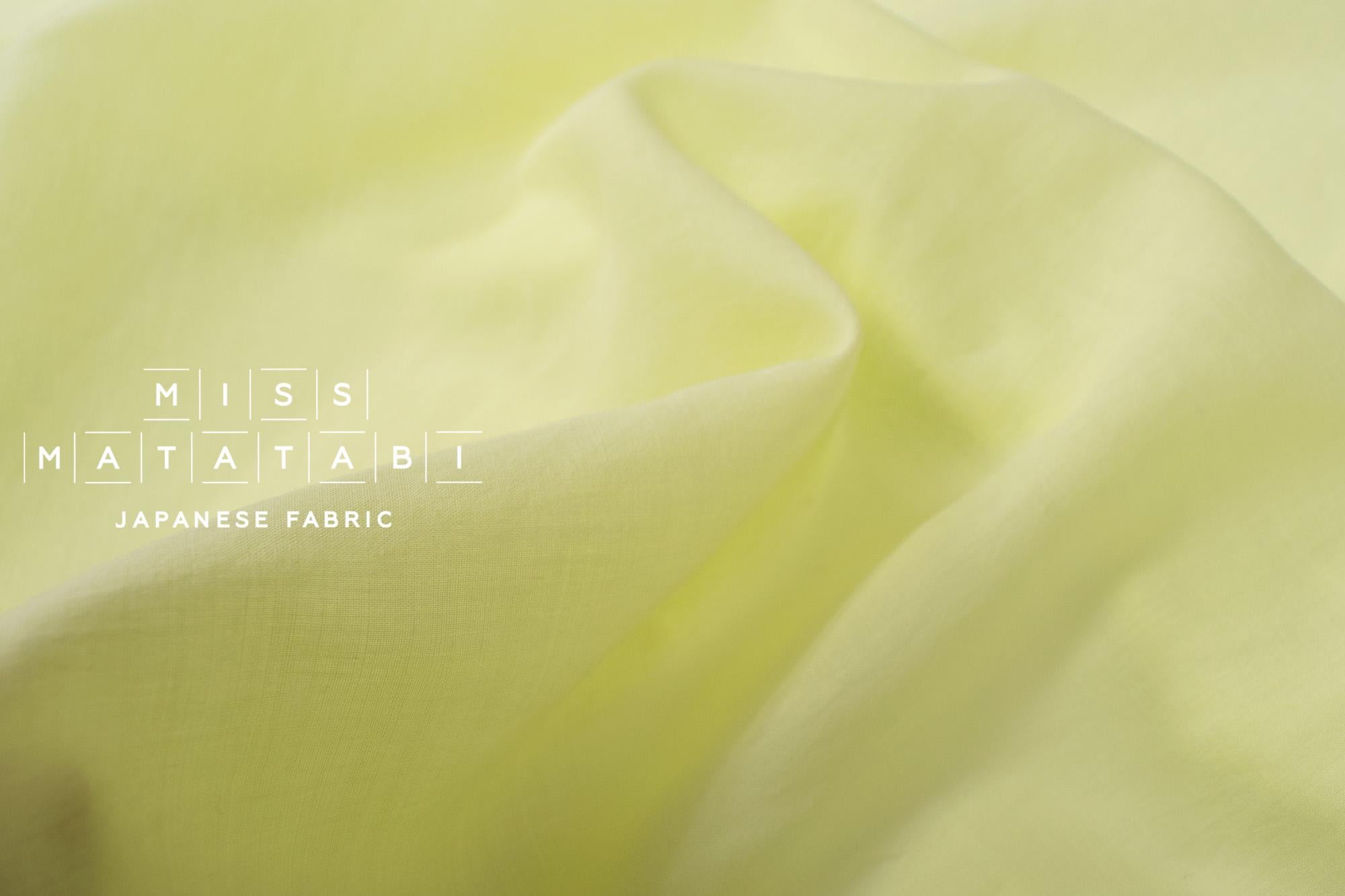 DEADSTOCK Japanese Fabric Shokunin Collection Azumadaki 18 Linen - lime - 50cm