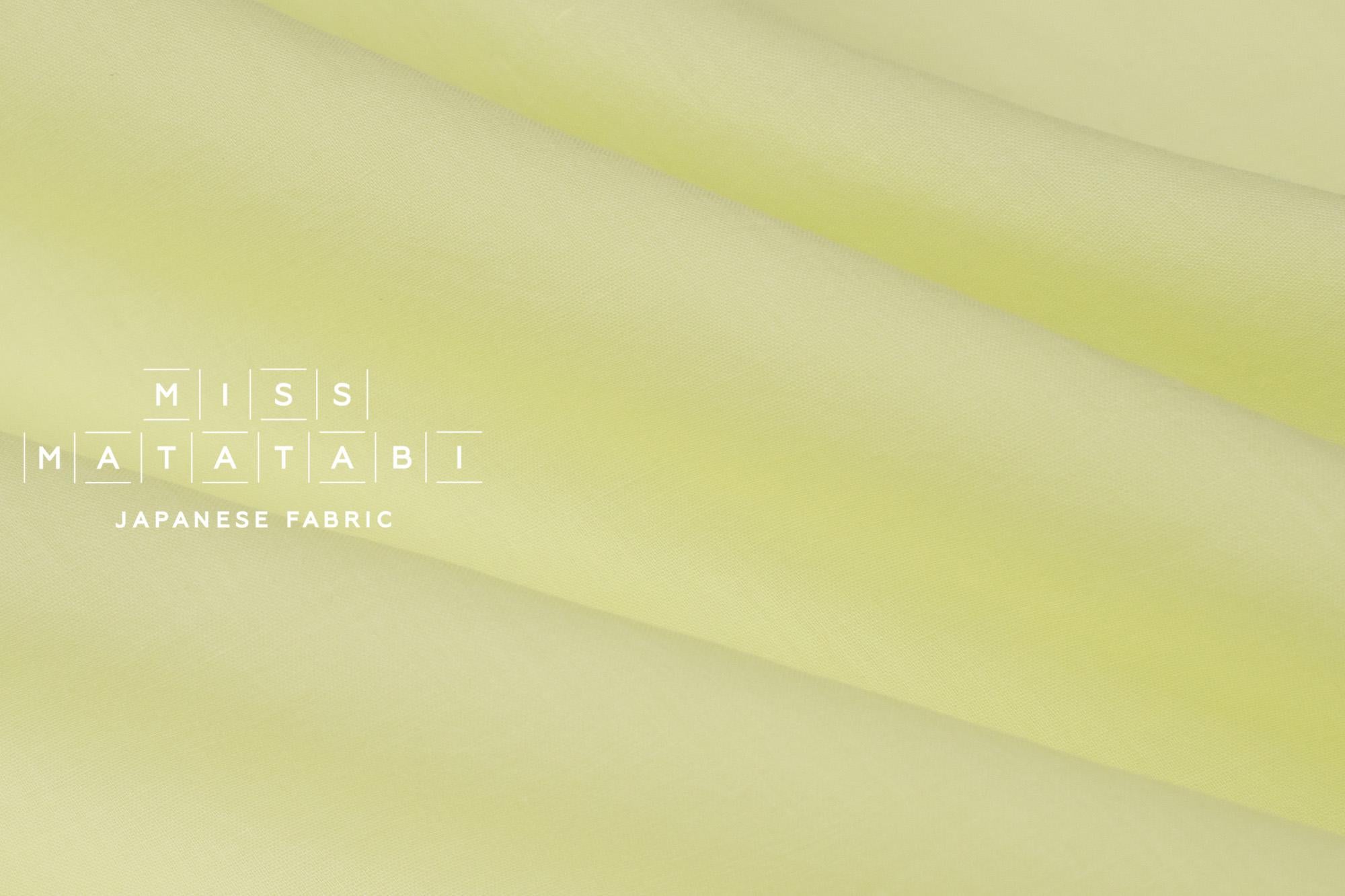 DEADSTOCK Japanese Fabric Shokunin Collection Azumadaki 18 Linen - lime - 50cm