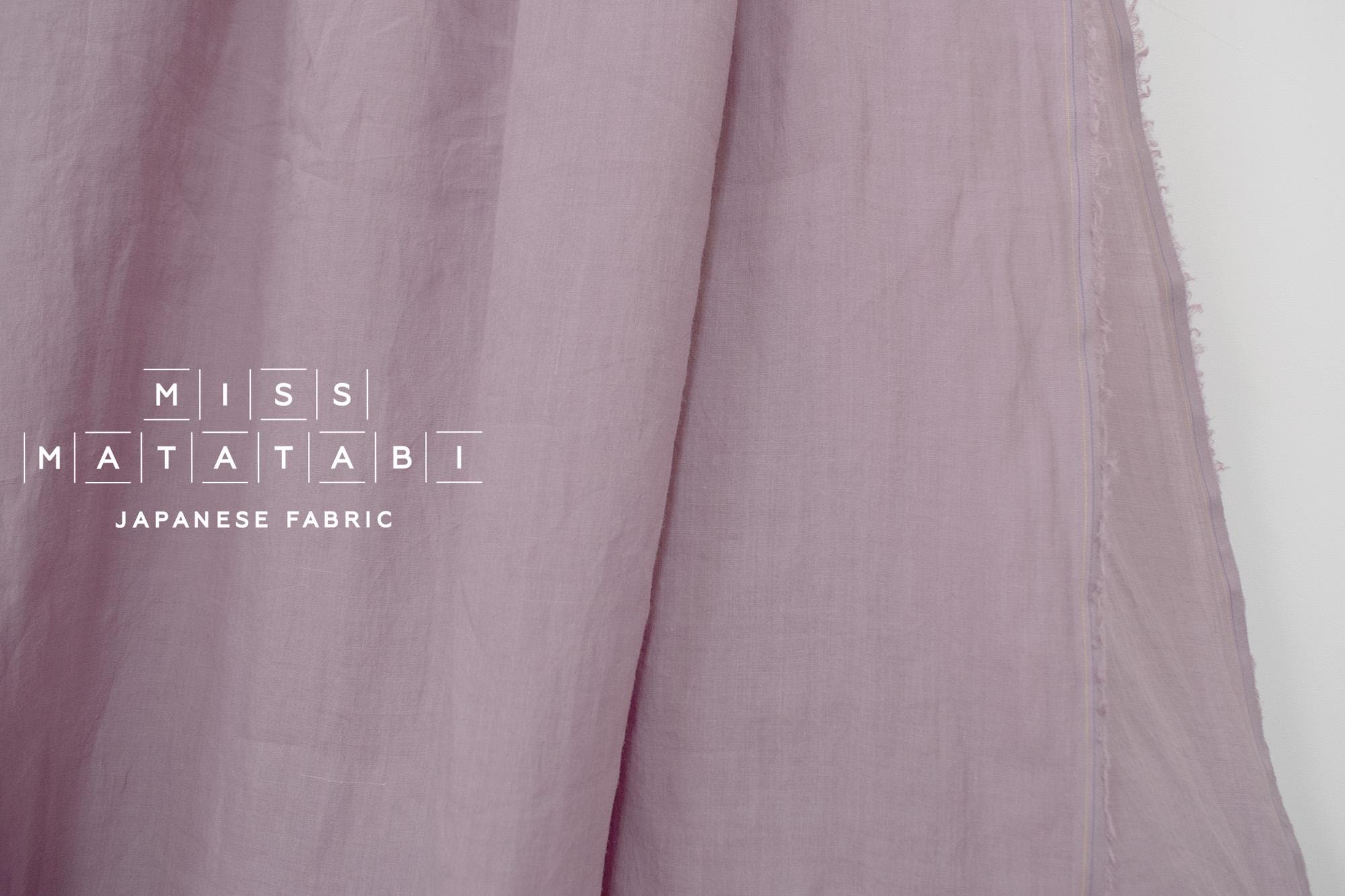 DEADSTOCK Japanese Fabric Shokunin Collection Azumadaki 18 Linen - lavender - 50cm