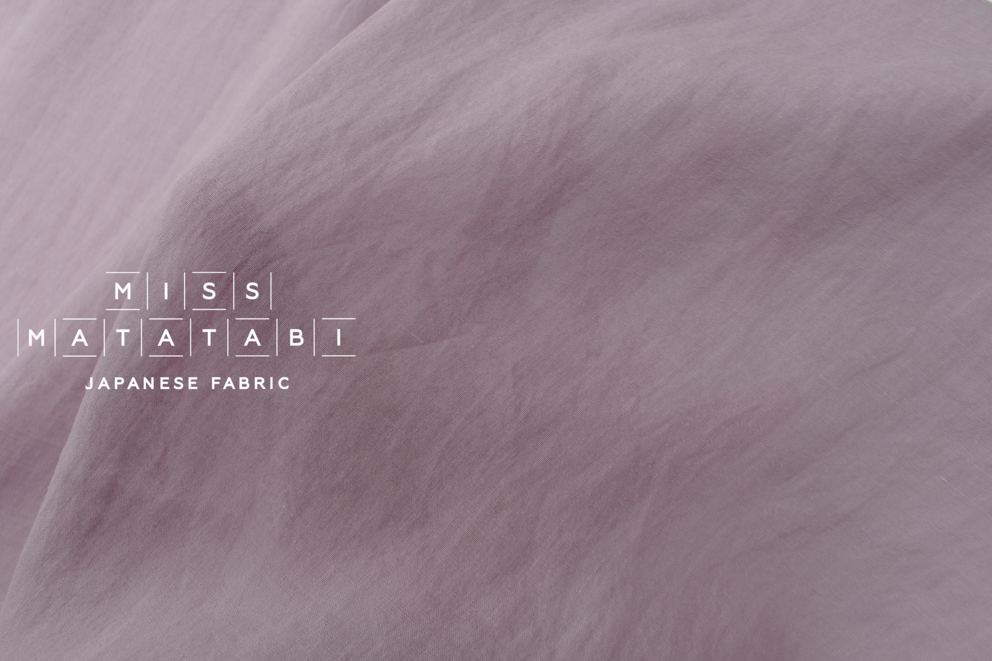 DEADSTOCK Japanese Fabric Shokunin Collection Azumadaki 18 Linen - lavender - 50cm