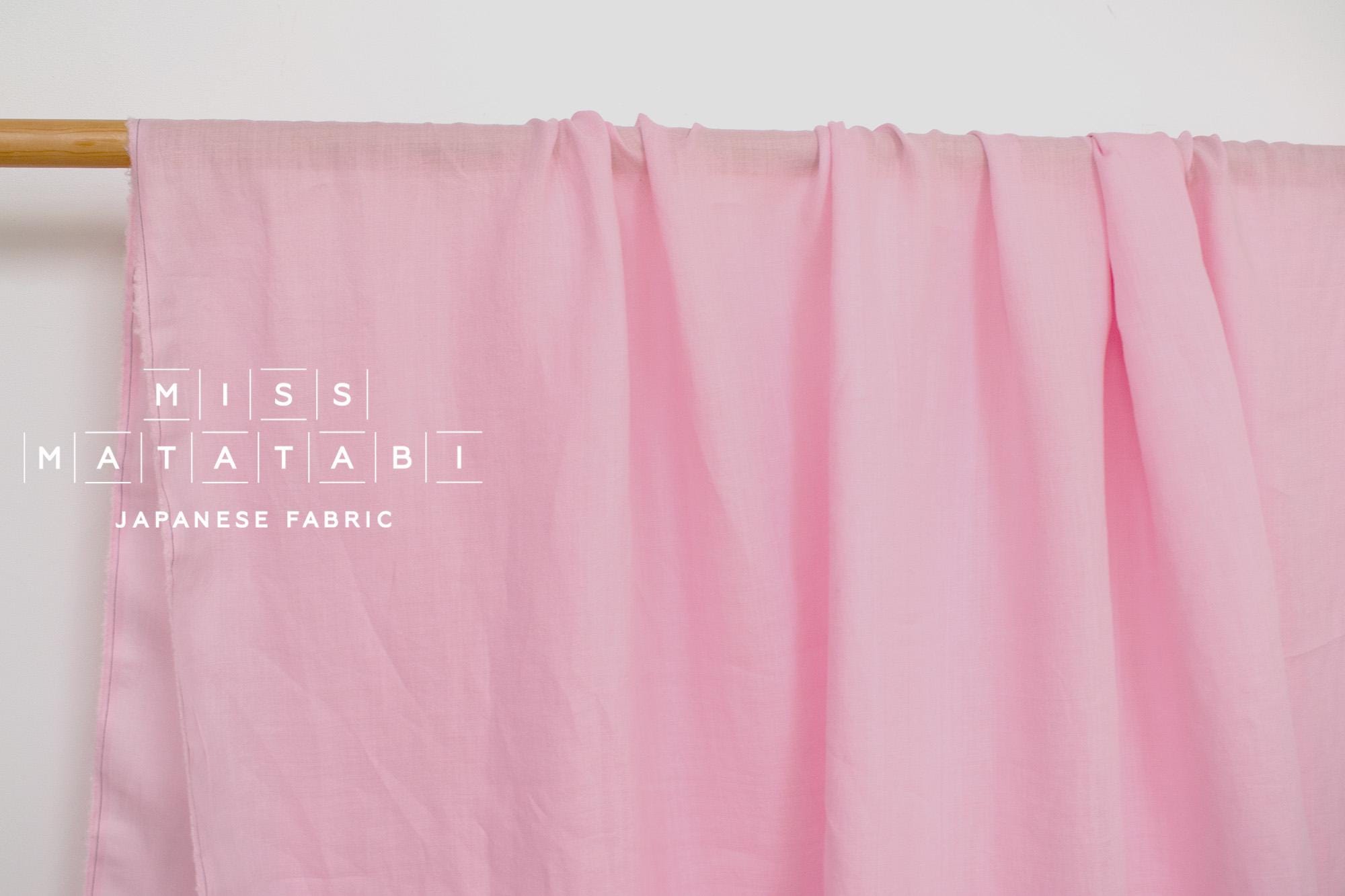DEADSTOCK Japanese Fabric Shokunin Collection Azumadaki 18 Linen - pink - 50cm