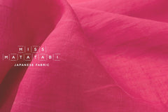 DEADSTOCK Japanese Fabric Shokunin Collection Azumadaki 18 Linen - fucshia pink - 50cm
