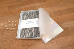 Shokunin Collection Hand-printed Chusen Japanese Tenugui Fabric - Abacus 22 black - panel