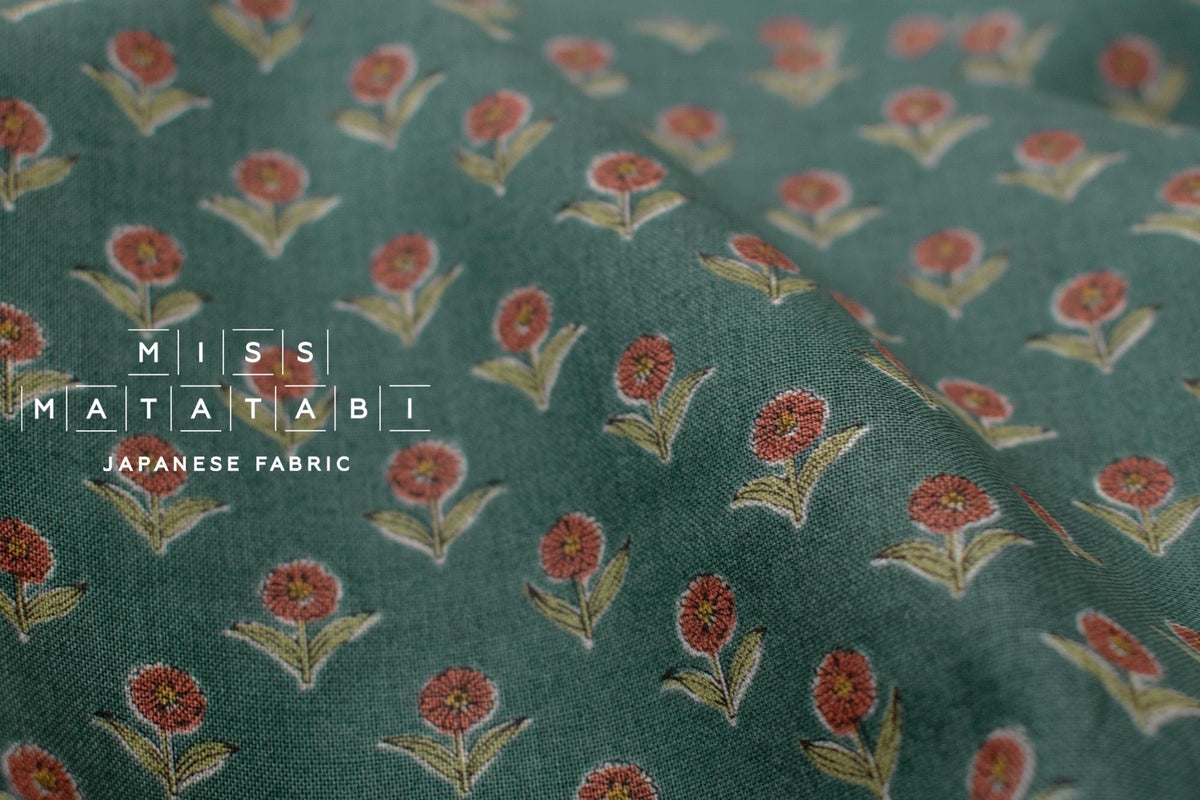 Japanese Fabric Arabella Floral - green - 50cm