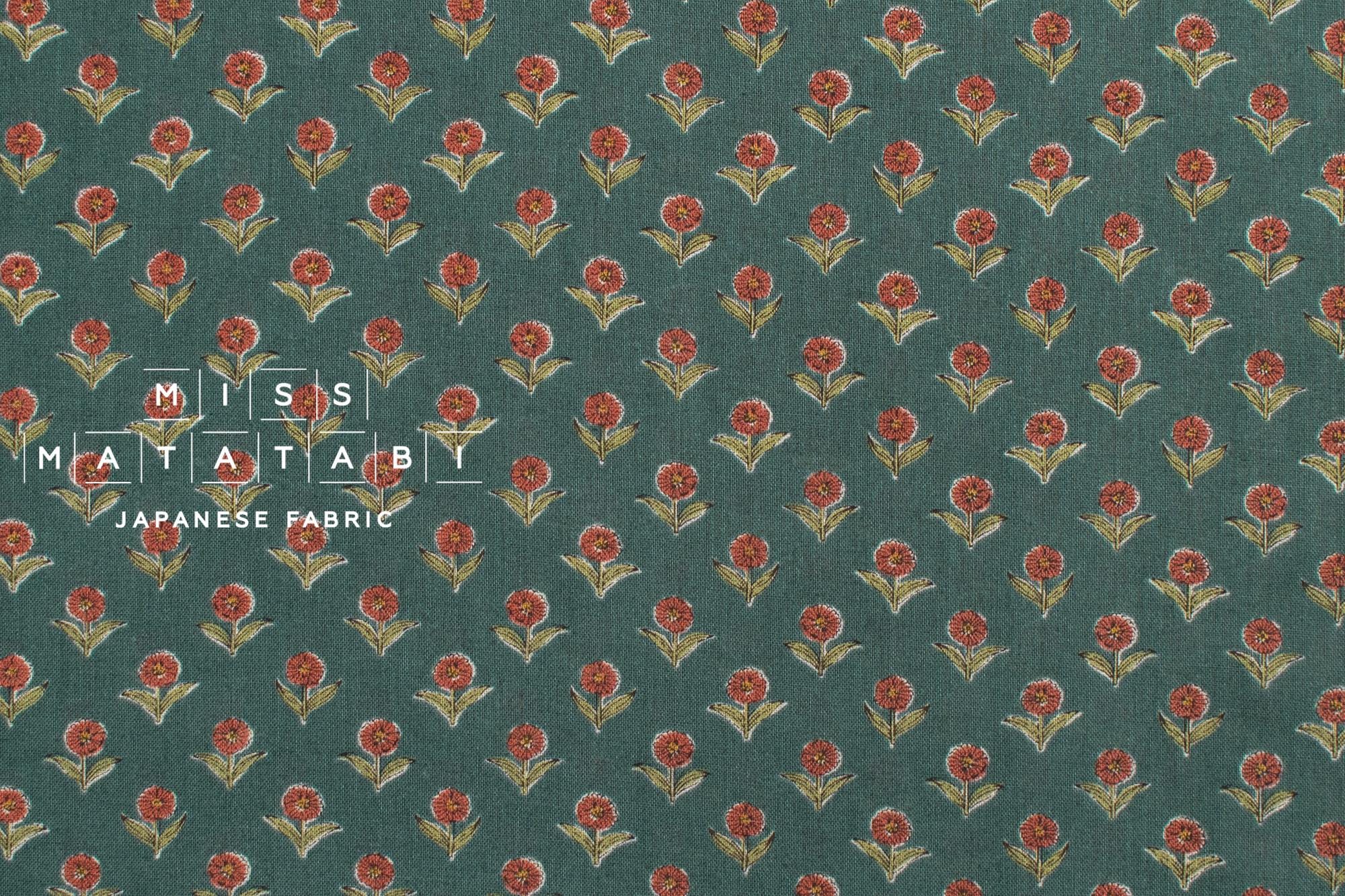Japanese Fabric Arabella Floral - green - 50cm