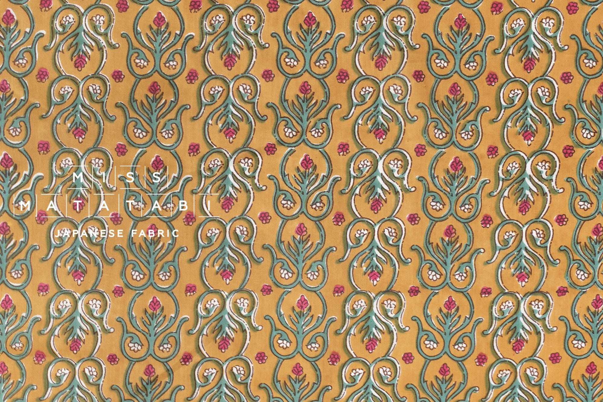 Hand Printed Indian Cotton Voile - E1 - 50cm