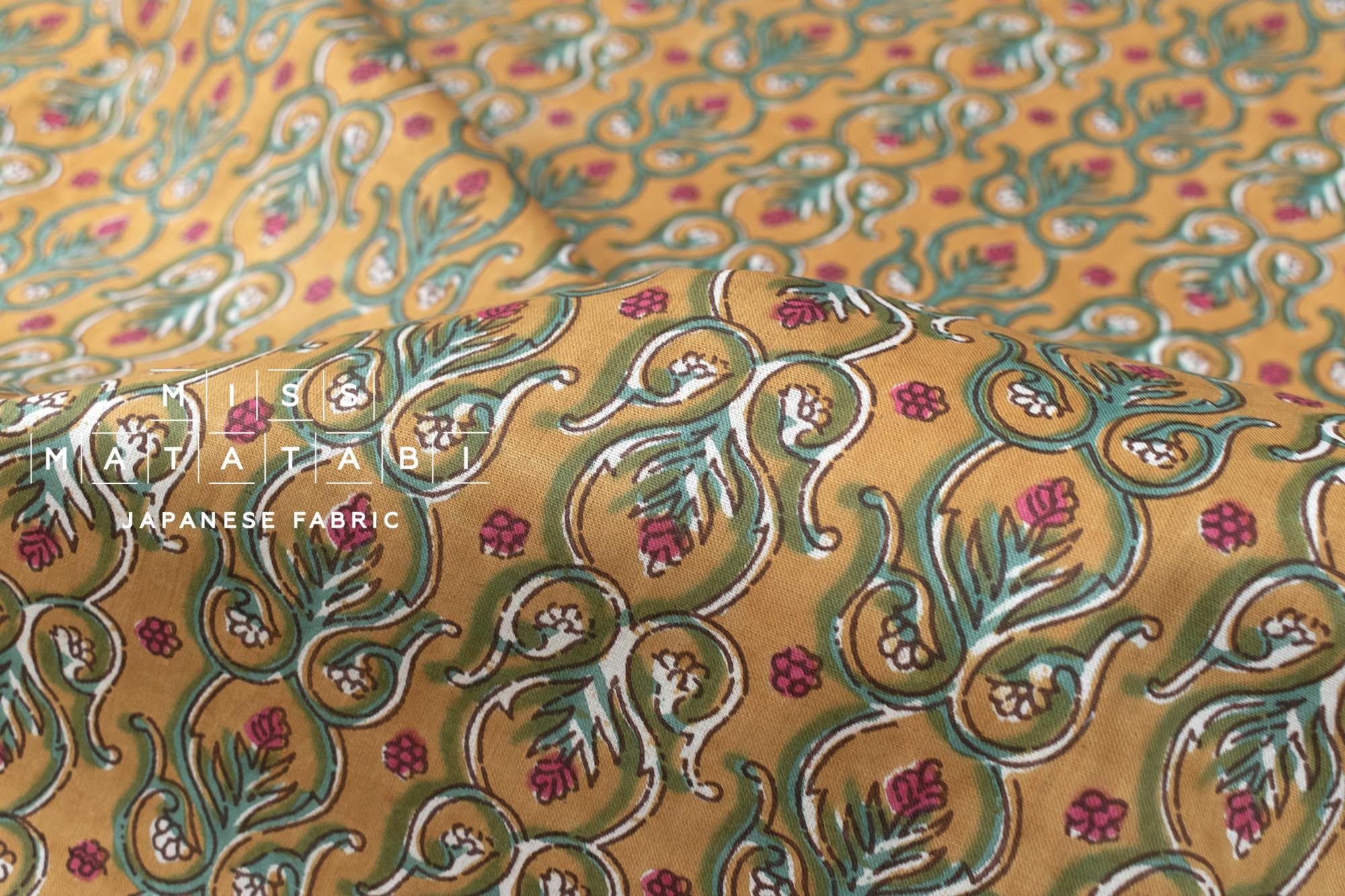 Hand Printed Indian Cotton Voile - E1 - 50cm