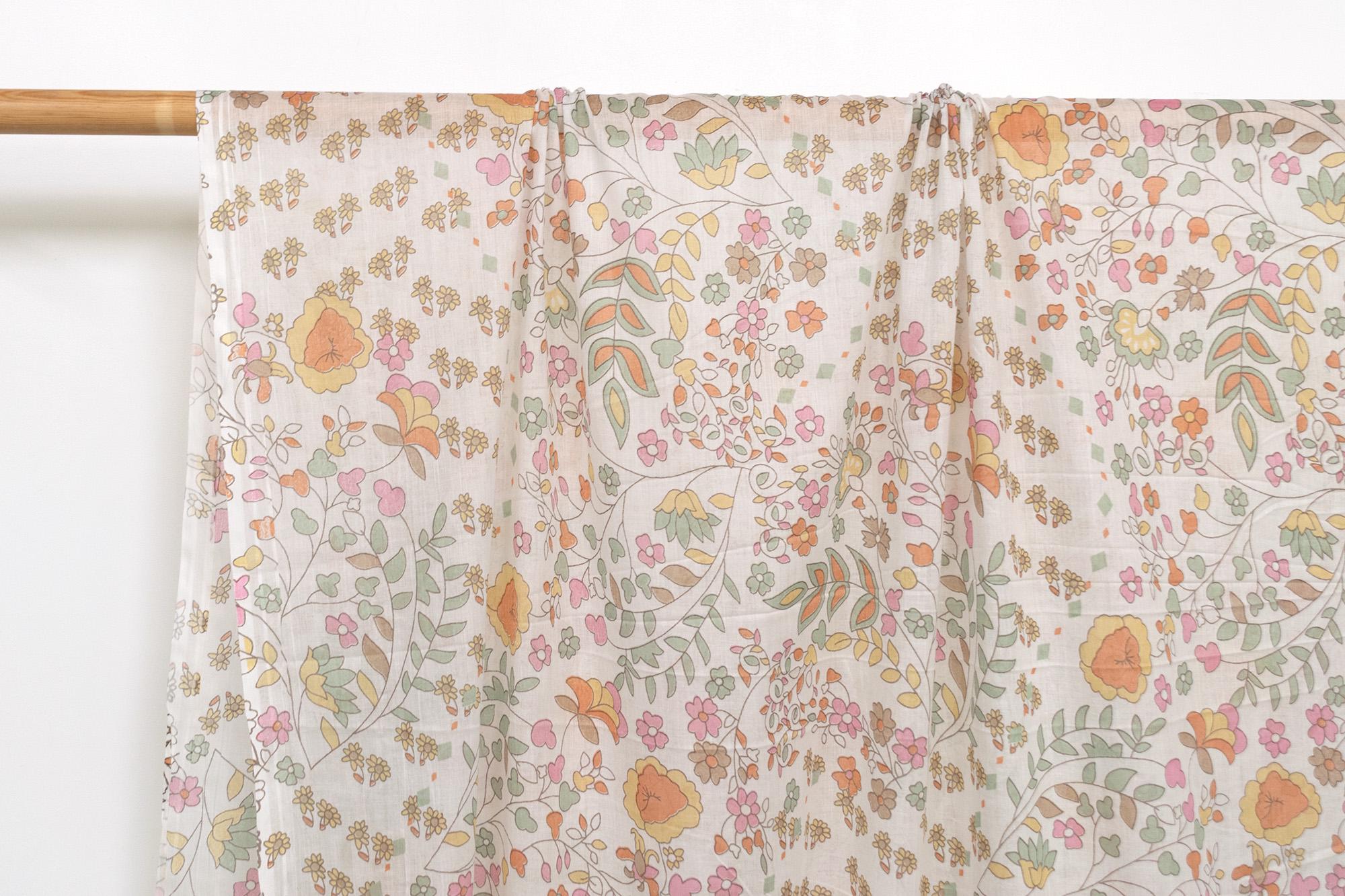 Hand Printed Indian Cotton Voile - D1 - 50cm