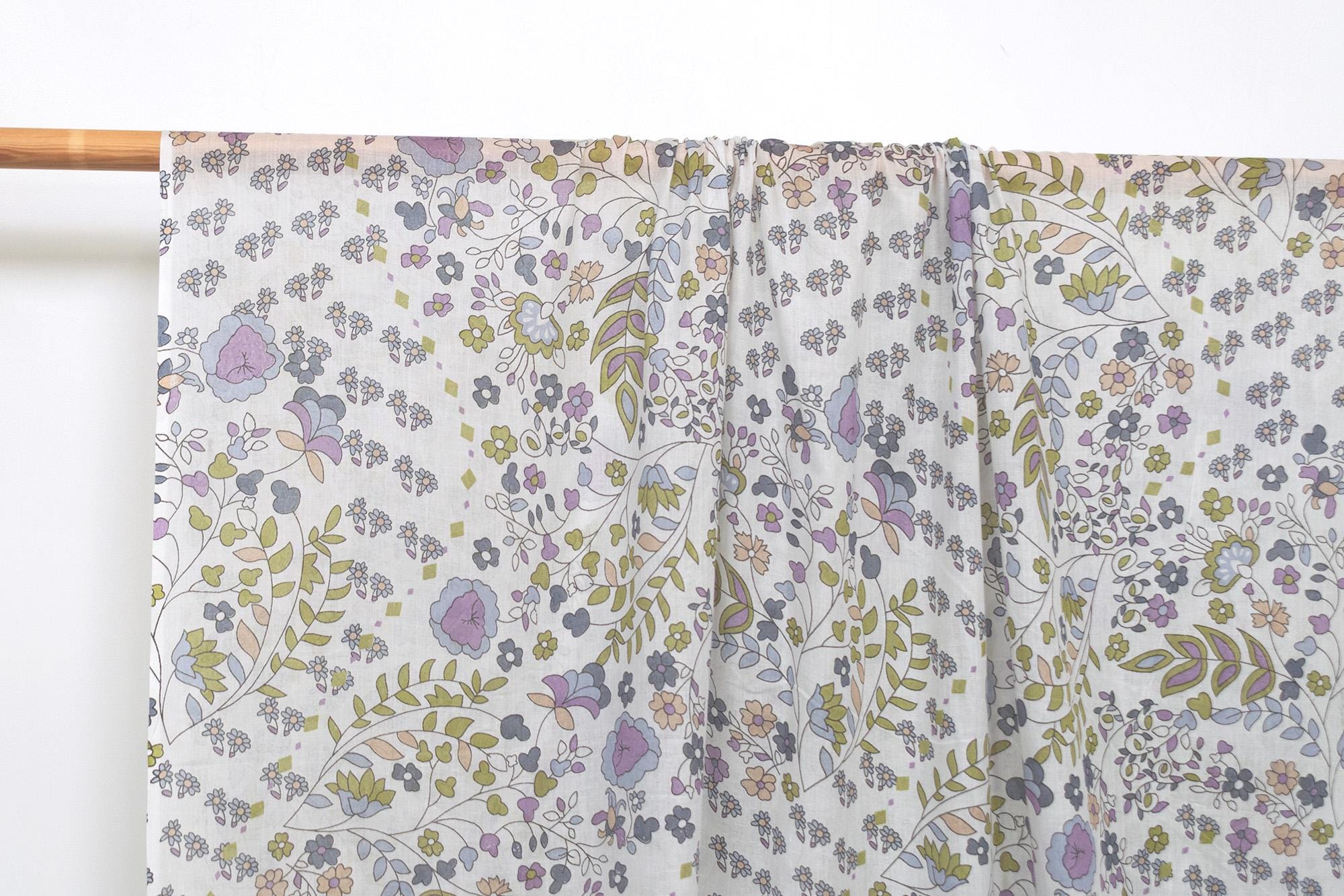 Hand Printed Indian Cotton Voile - D3 - 50cm
