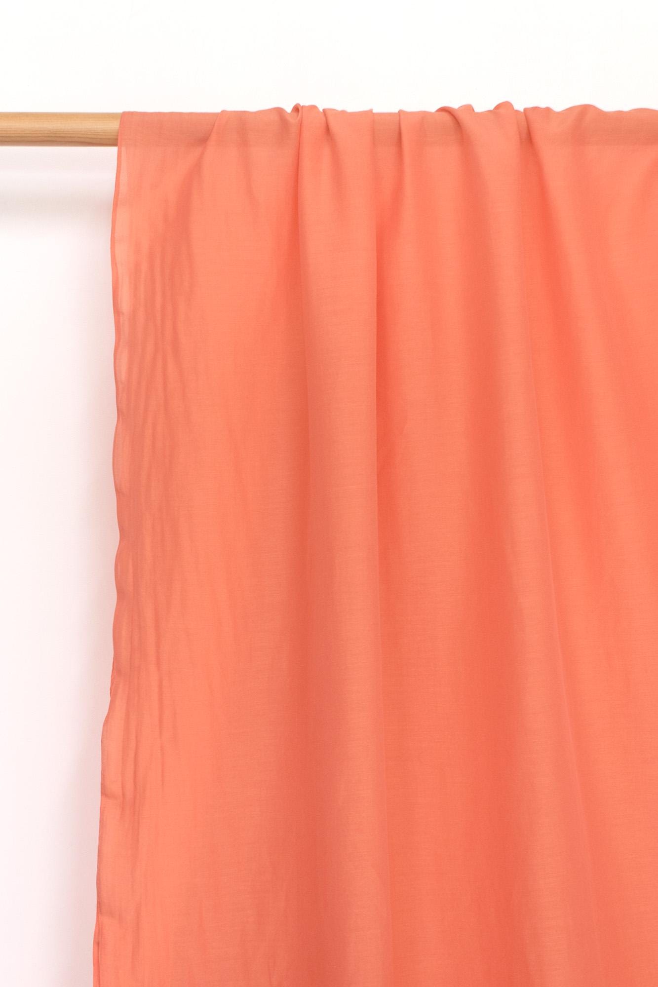 DEADSTOCK Japanese Fabric Shokunin Collection Azumadaki Cotton Silk Blend - coral - 50cm