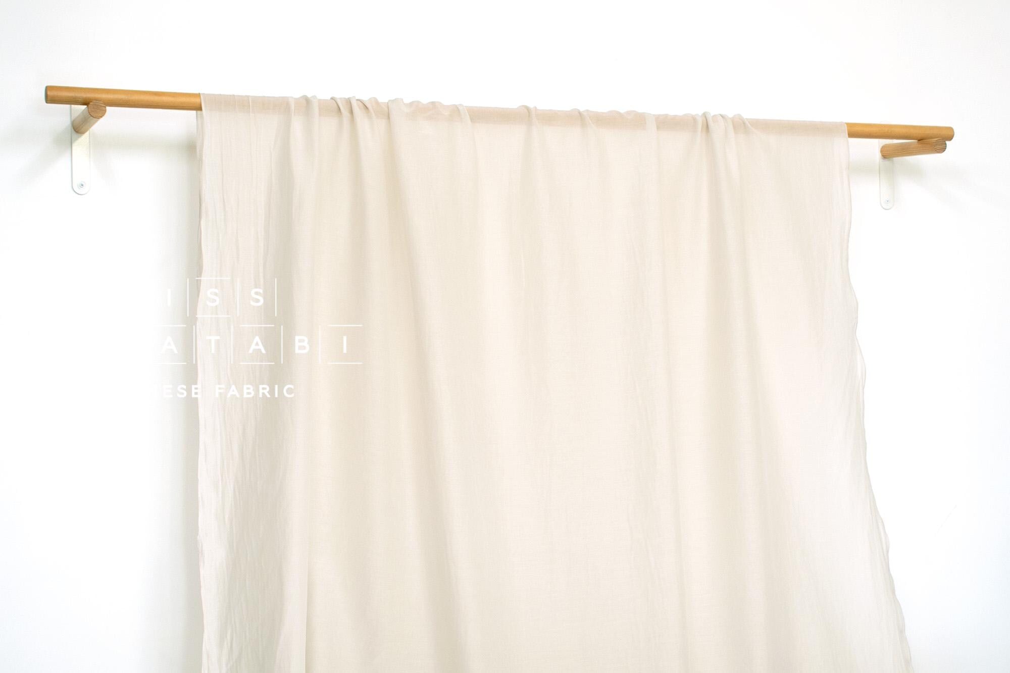 DEADSTOCK Japanese Fabric Shokunin Collection Azumadaki Cotton Silk Blend - ivory - 50cm
