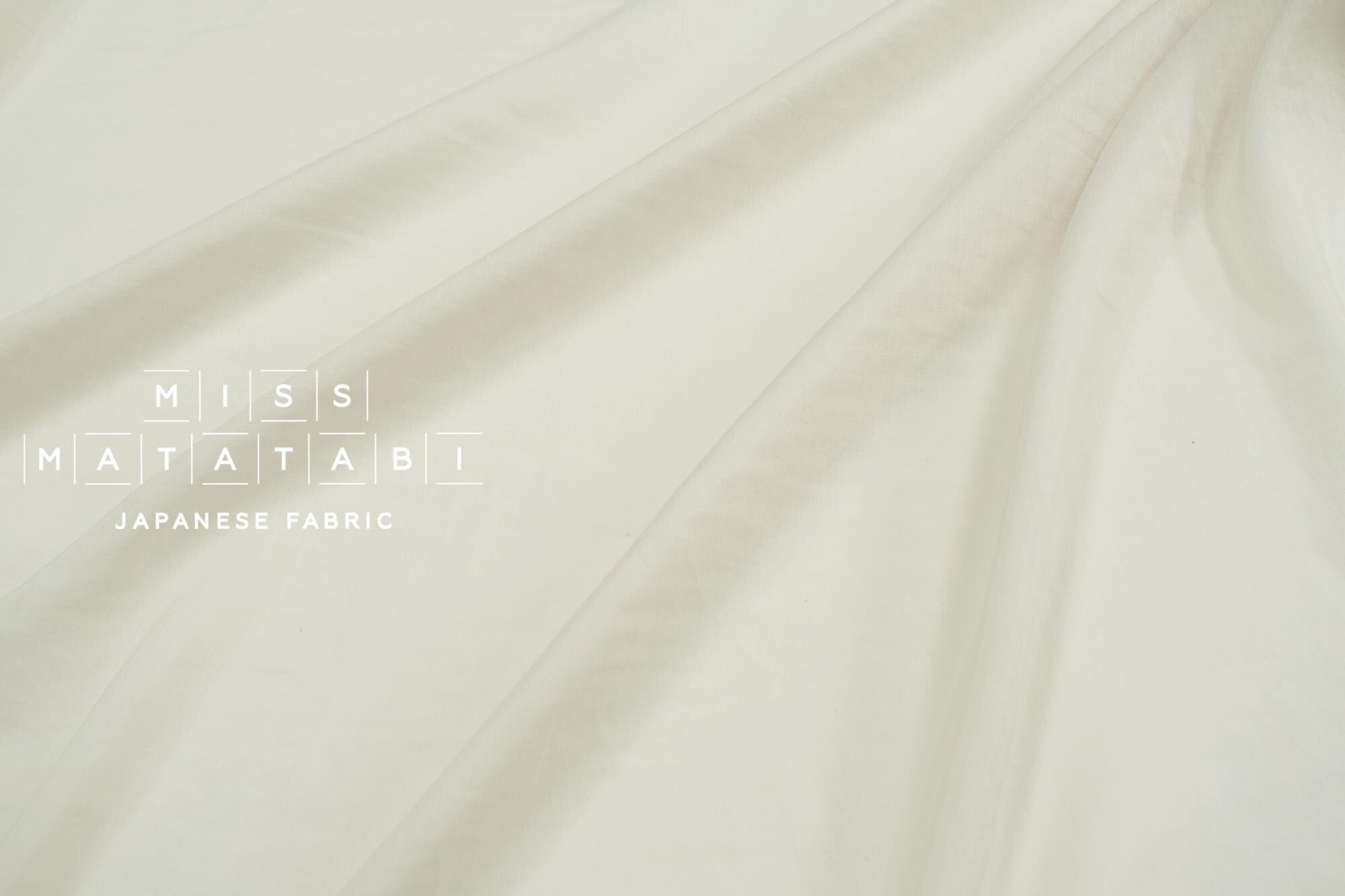 DEADSTOCK Japanese Fabric Shokunin Collection Azumadaki Cotton Silk Blend - ivory - 50cm