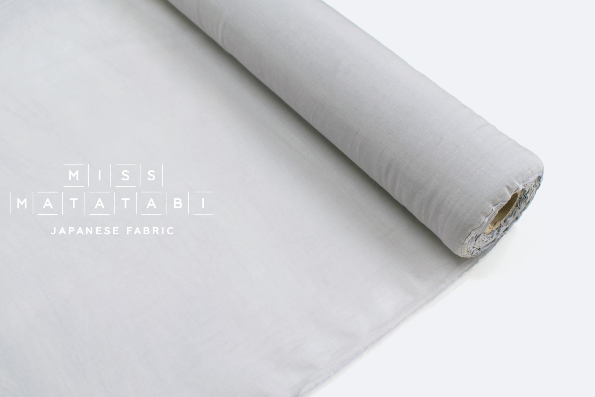 DEADSTOCK Japanese Fabric Shokunin Collection Azumadaki Cotton Silk Blend - light grey - 50cm