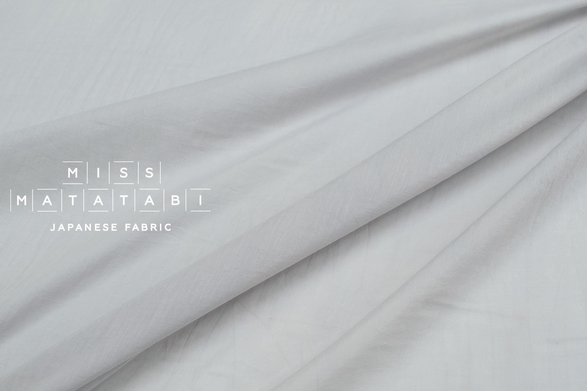 DEADSTOCK Japanese Fabric Shokunin Collection Azumadaki Cotton Silk Blend - light grey - 50cm