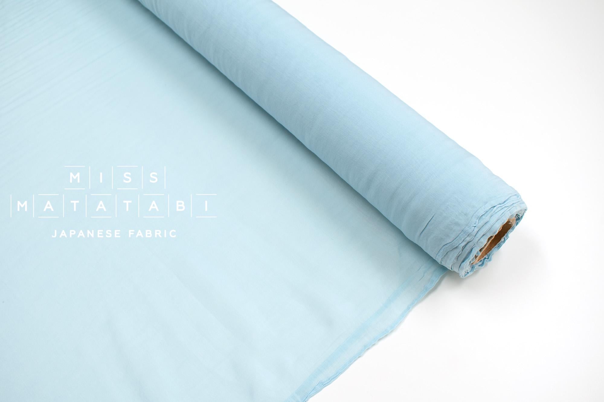 DEADSTOCK Japanese Fabric Shokunin Collection Azumadaki Cotton Silk Blend - sky blue - 50cm