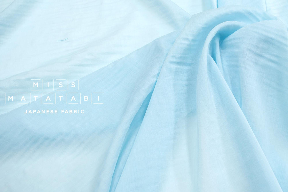 DEADSTOCK Japanese Fabric Shokunin Collection Azumadaki Cotton Silk Blend - sky blue - 50cm