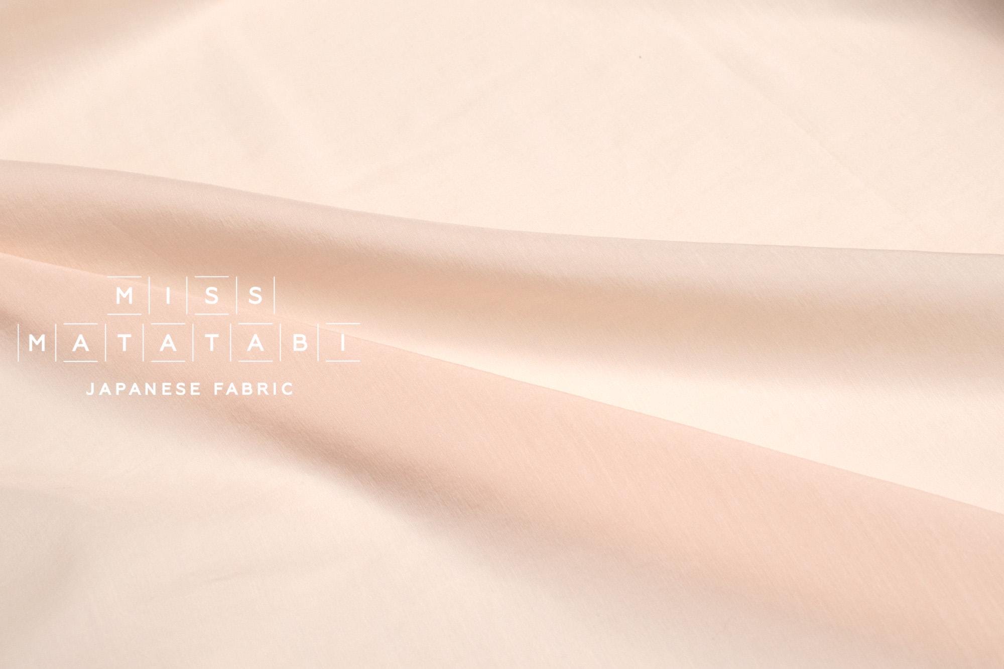 DEADSTOCK Japanese Fabric Shokunin Collection Azumadaki Cotton Silk Blend - pale apricot pink - 50cm