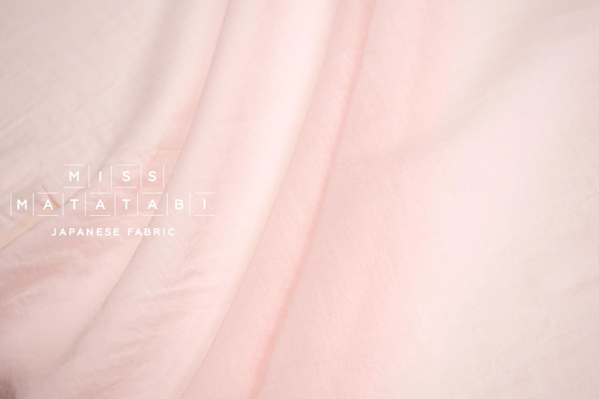 DEADSTOCK Japanese Fabric Shokunin Collection Azumadaki Cotton Silk Blend - pale pink - 50cm
