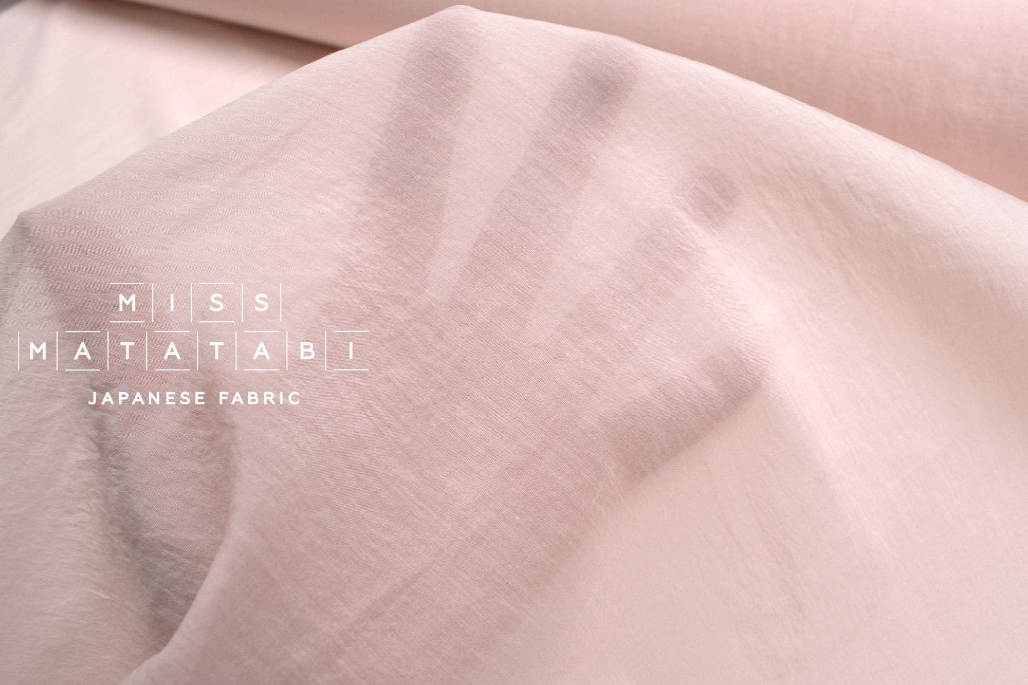 DEADSTOCK Japanese Fabric Shokunin Collection Azumadaki Cotton Silk Blend - pale pink - 50cm