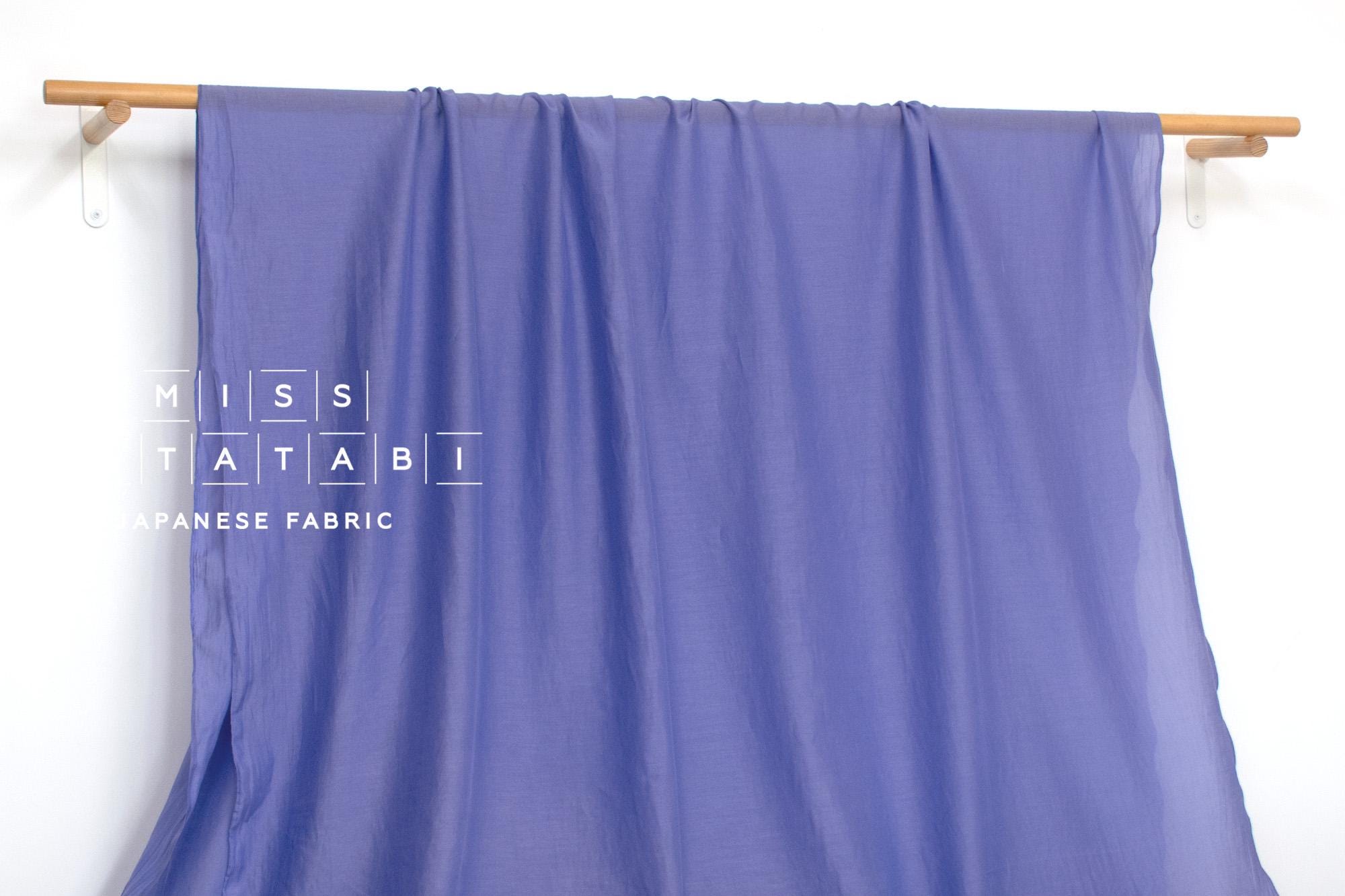 DEADSTOCK Japanese Fabric Shokunin Collection Azumadaki Cotton Silk Blend - periwinkle - 50cm