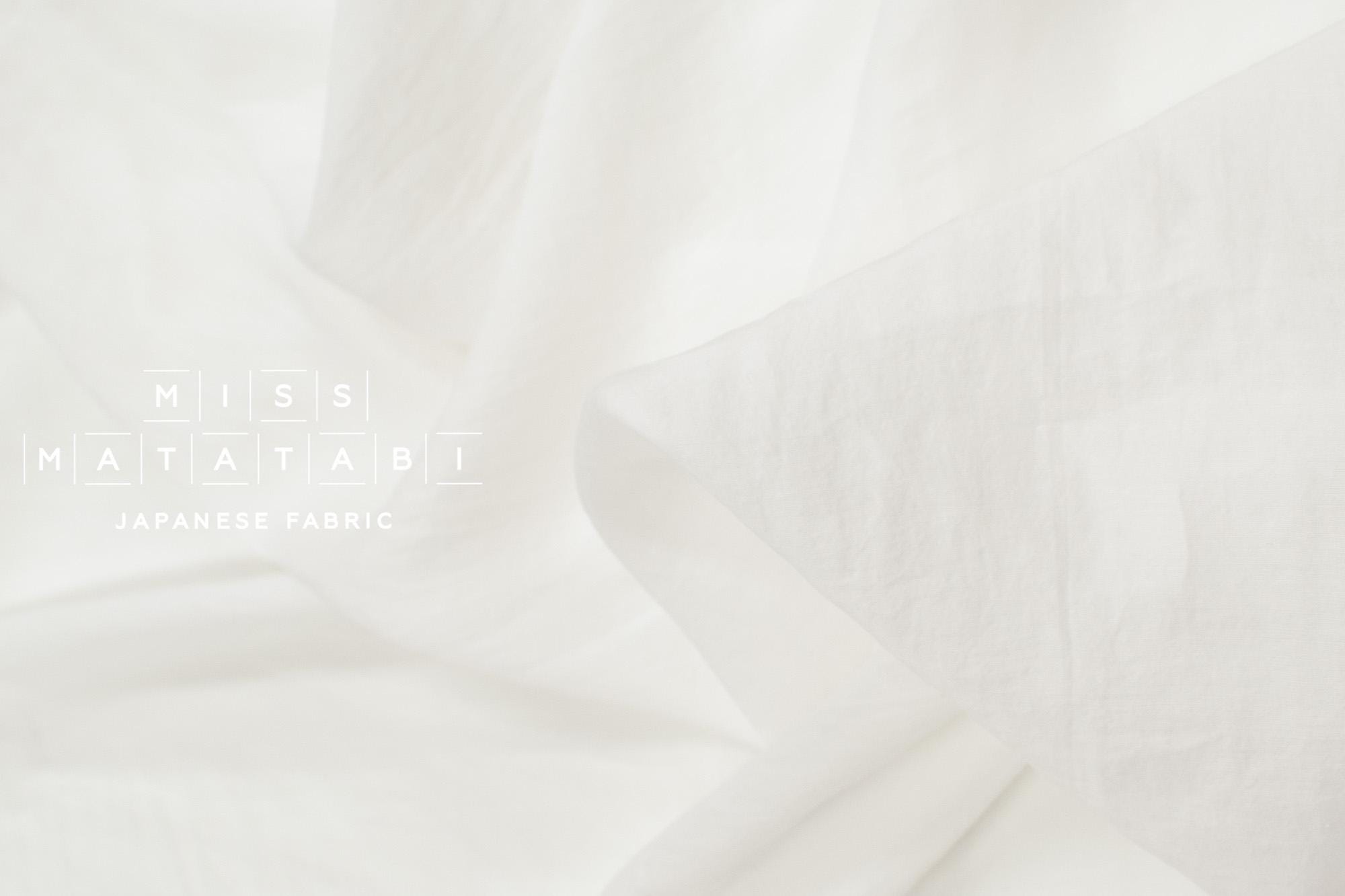 DEADSTOCK Japanese Fabric Shokunin Collection Azumadaki Cotton Silk Blend - off white - 50cm
