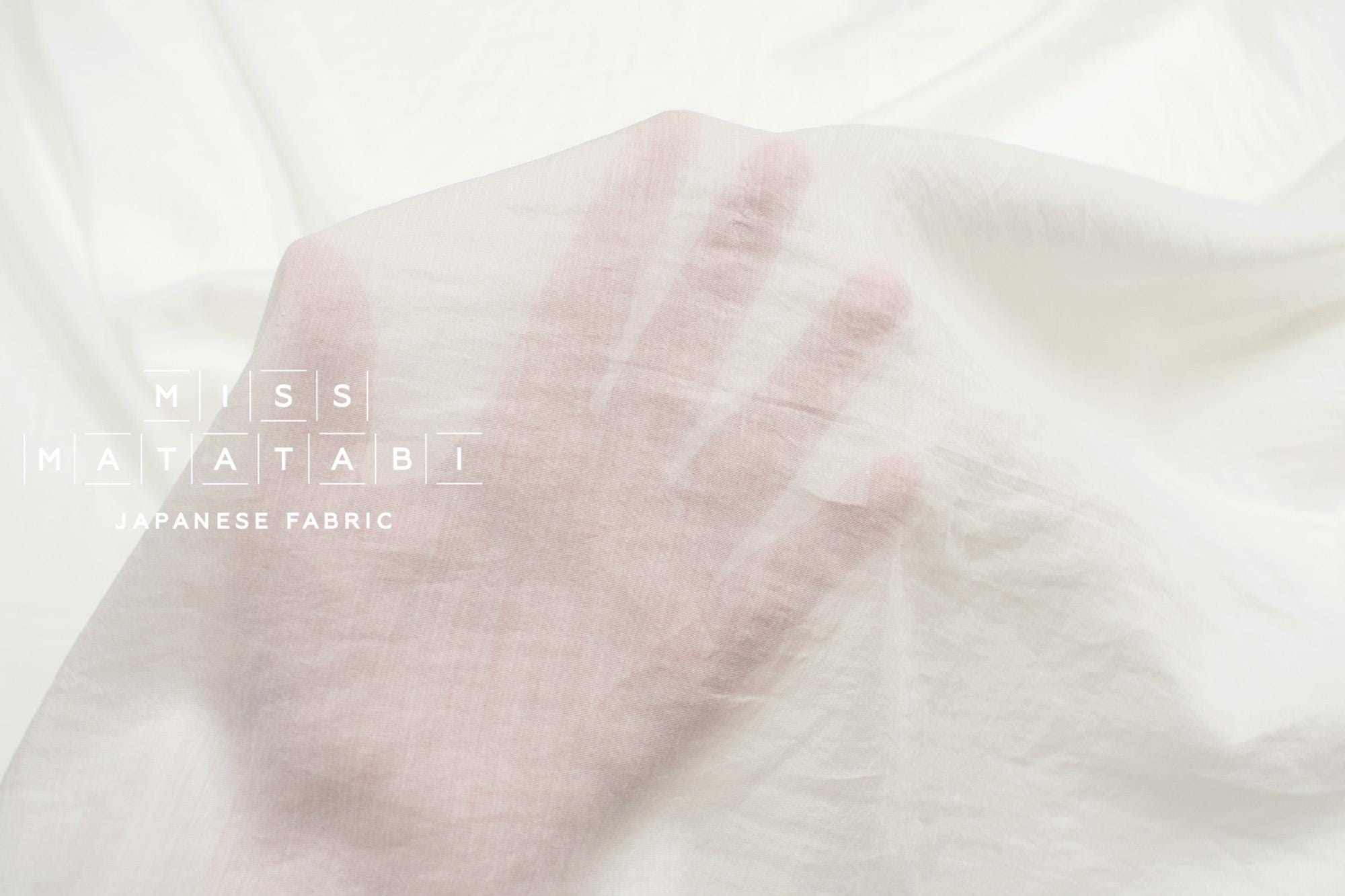 DEADSTOCK Japanese Fabric Shokunin Collection Azumadaki Cotton Silk Blend - off white - 50cm
