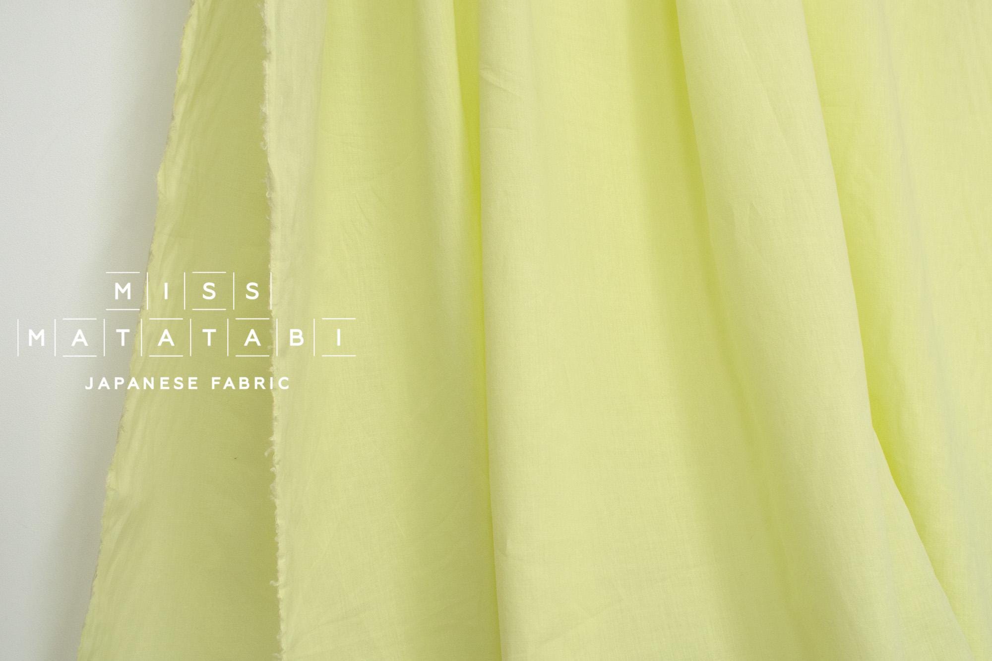 DEADSTOCK Japanese Fabric Shokunin Collection Azumadaki 18 Linen - lime - 50cm
