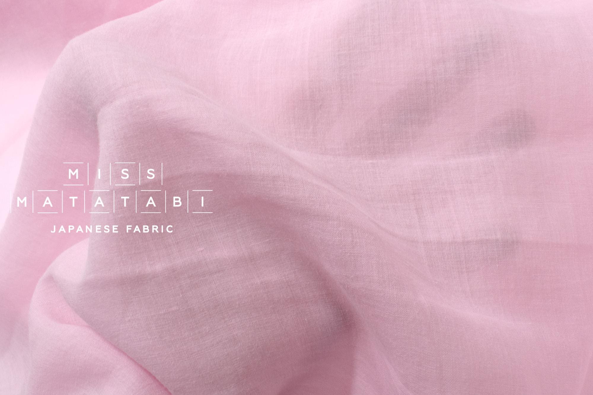 DEADSTOCK Japanese Fabric Shokunin Collection Azumadaki 18 Linen - pink - 50cm