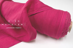 DEADSTOCK Japanese Fabric Shokunin Collection Azumadaki 18 Linen - fucshia pink - 50cm